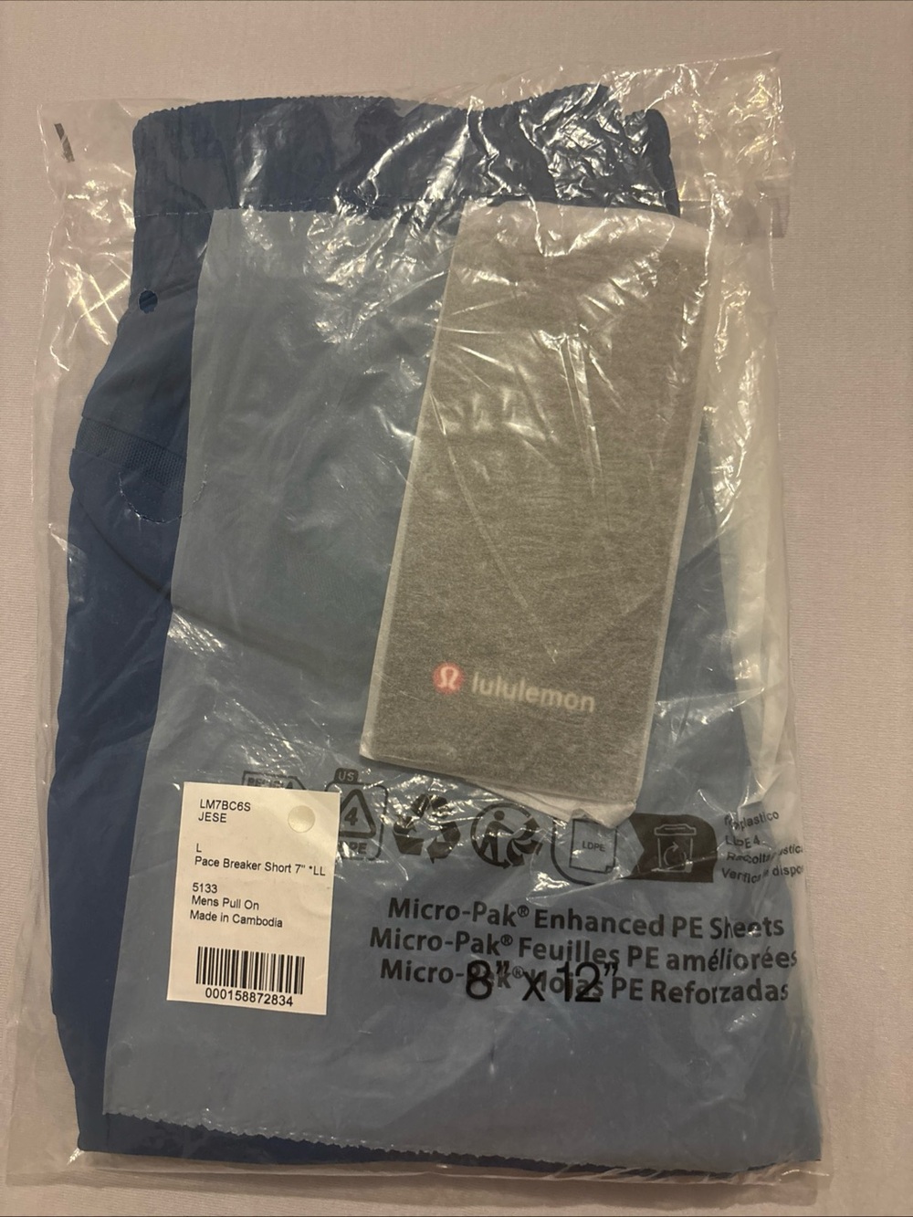 lululemon athletica Men’s Blue Pace Breaker Shorts